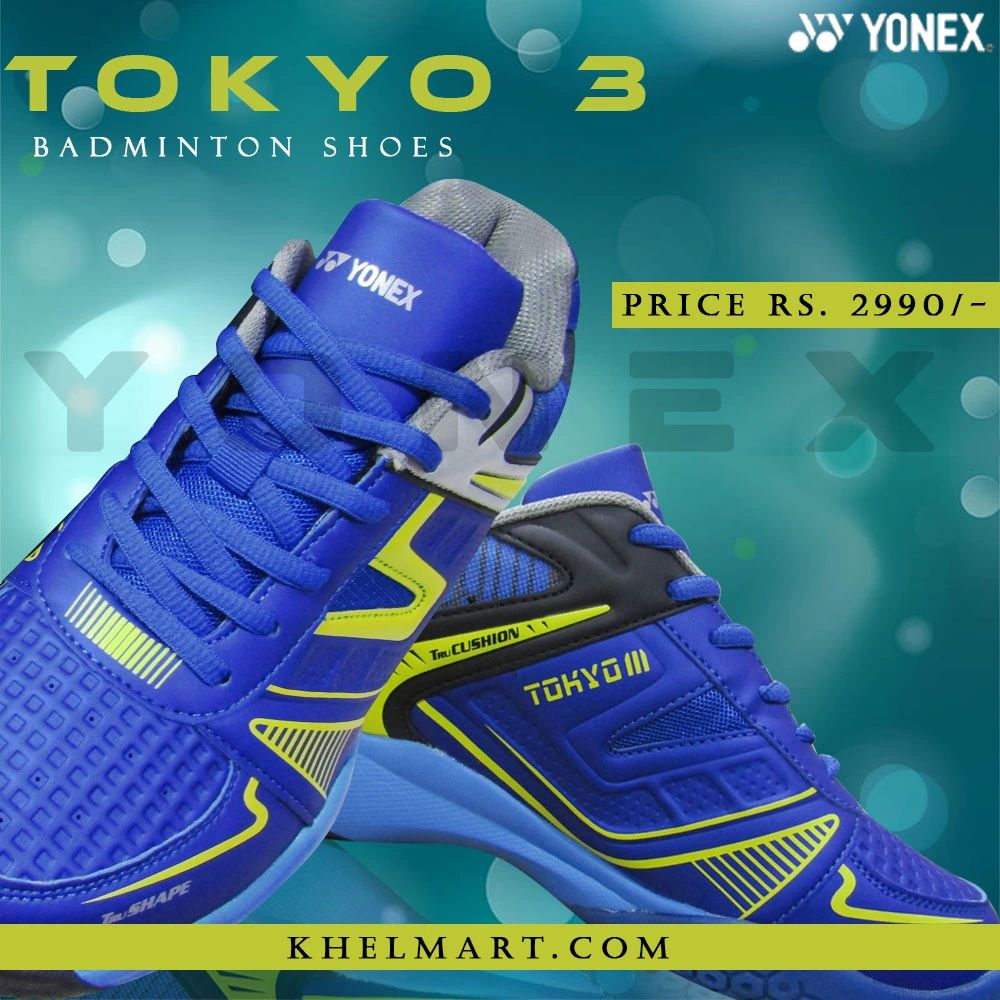 TOKYO 3 Badminton Shoes Bright Blue and Yellow